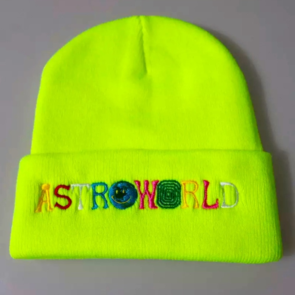Travis Scott Astroworld neon beanie